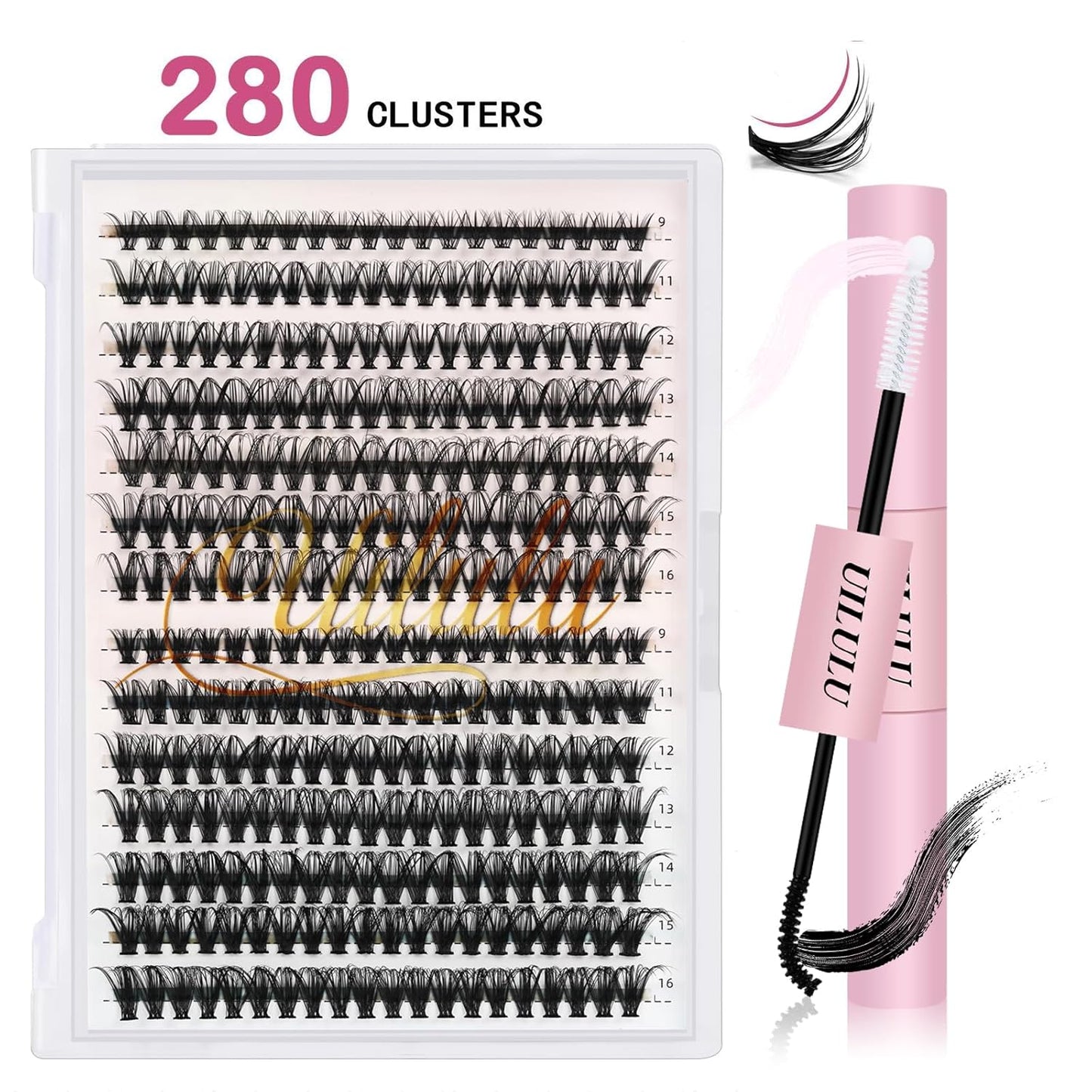 Lash Clusters Individual Lashes D Curl 30+40D 0.07D 9-16 MIX 280 Clusters Lashes DIY Lash Extensions at Home False Lashes Wispy Eye Lash Clusters