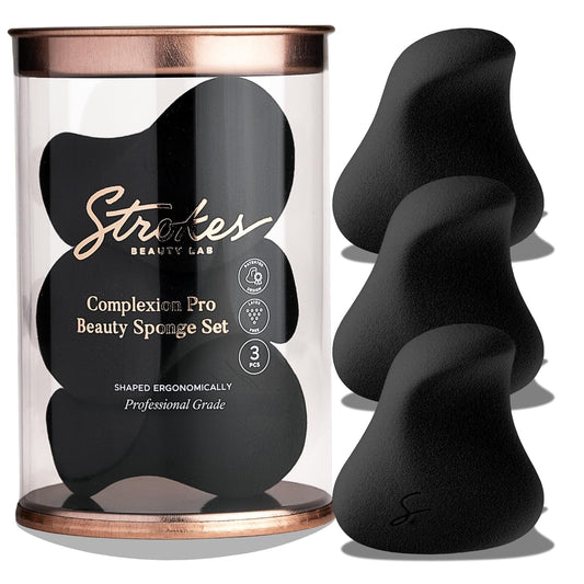 Original Beauty Blender Makeup Sponge Applicator for Powder, Cream & Liquid, Beauty Tools Puff, Streak Free Application, Vegan, Cruelty Free Made in USA, Black (3 Pieces)