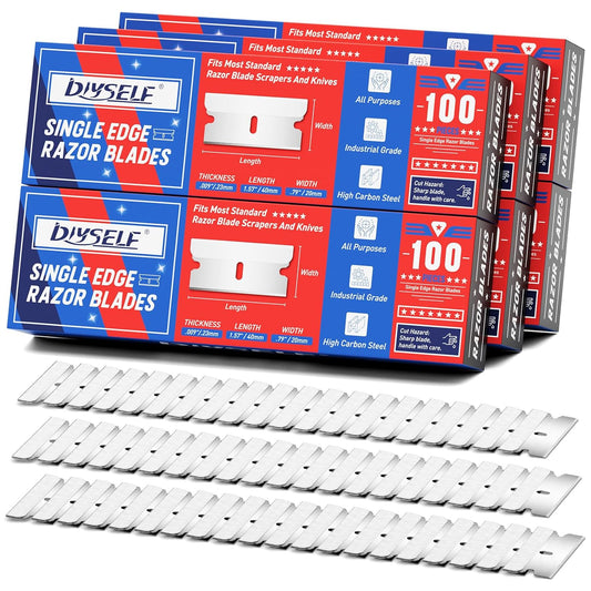 DIYSELF 600-Pack Single Edge Razor Blades, Industrial Scraper Razor Blades