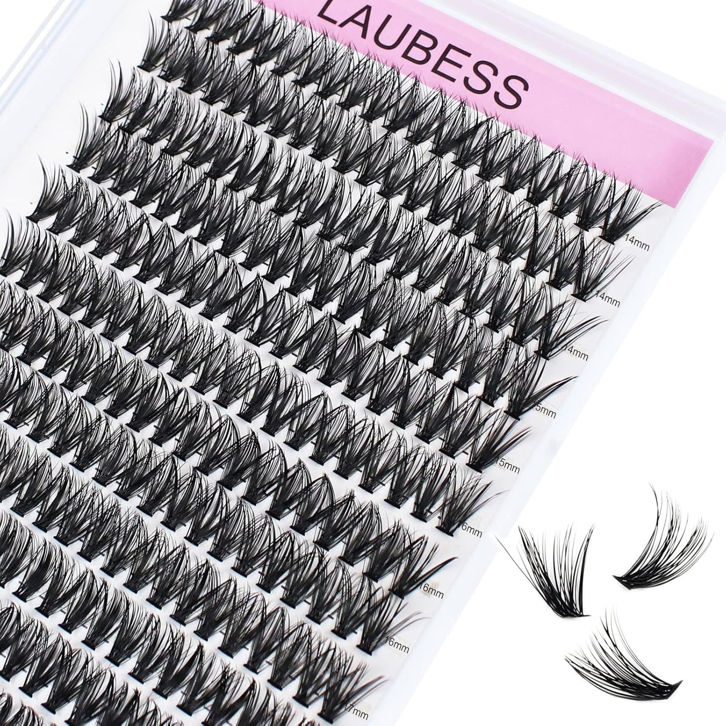 Eyelash Clusters LAUBESS Lash Clusters Individual Lashes Cluster Eyelash Extensions DIY at Home Waterproof Cluster Lashes (40D-C-14-18)