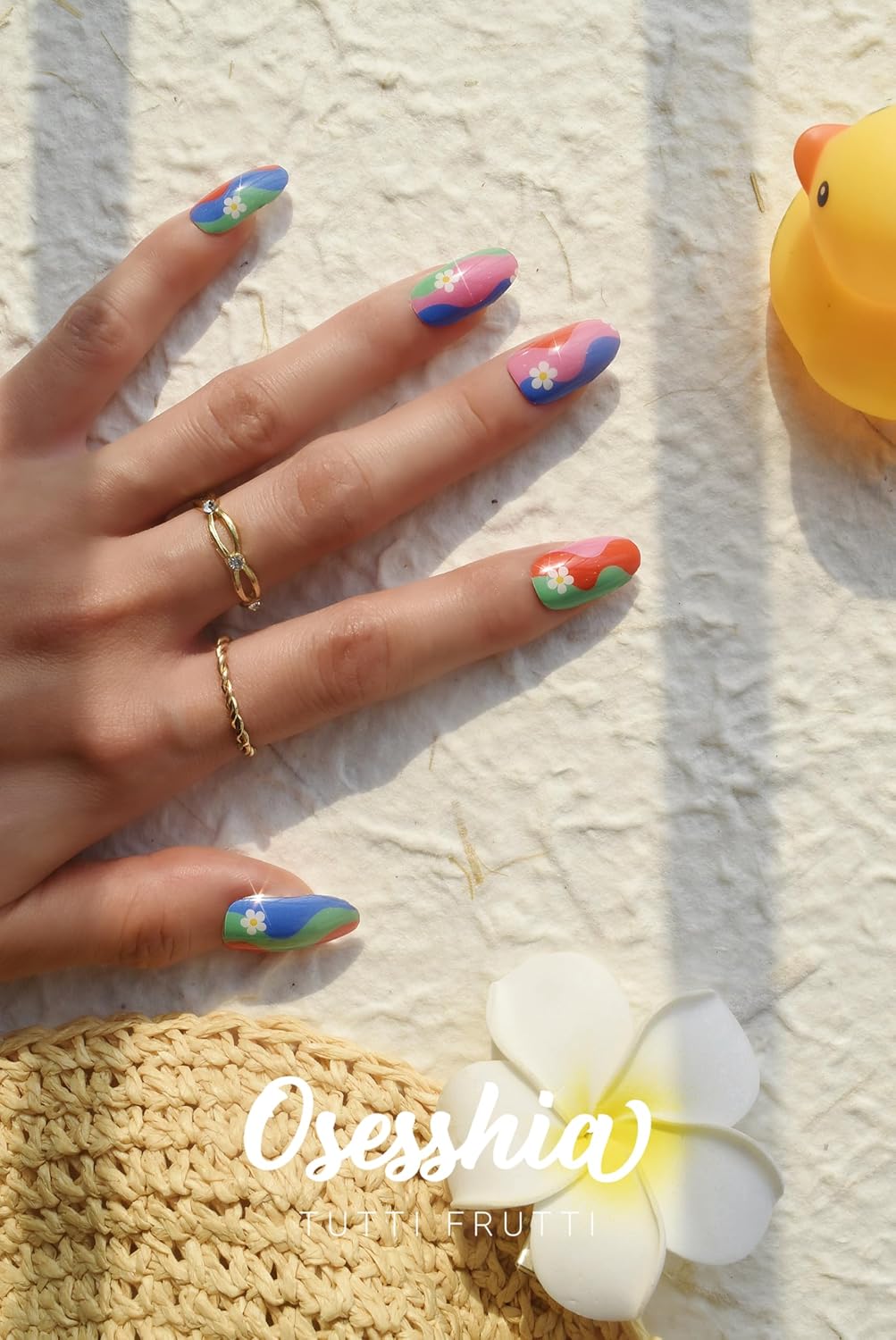 Semi Cured Gel Nail Strips, 20 pcs Nail Wraps, Glaze Stickers, Salon Quality French Manicure, Full Decal Gel Polish Strips, Long Lasting SCG, Easy on, UV Required (Tutti Frutti)