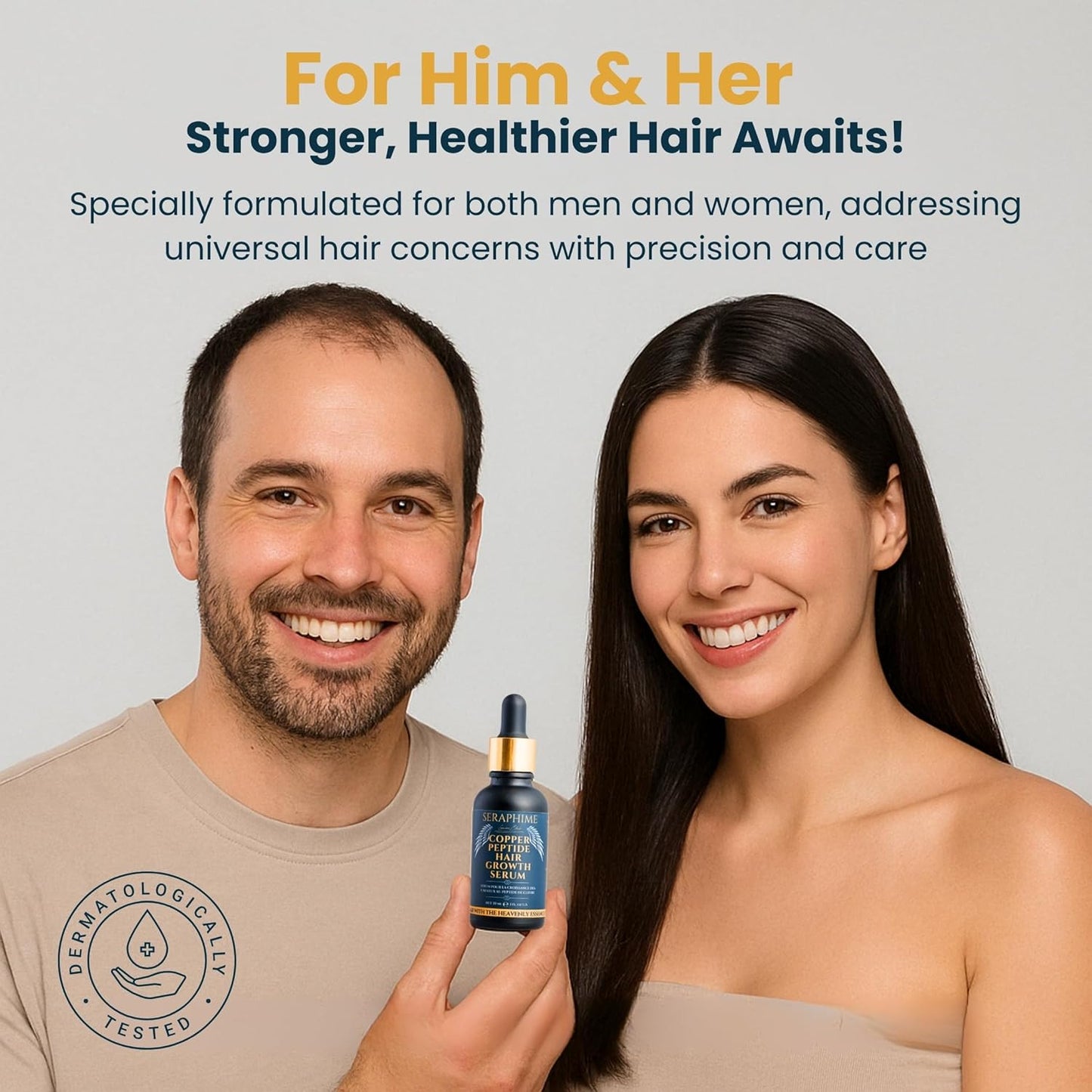 Copper Peptide Serum for Hair Growth - Caffeine, Niacinamide, Rosemary Oil, Saw Palmetto Hair Density Serum, Topical Tripeptide Scalp Care for Hair Thinning, Women & Men 1 fl oz