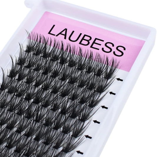 Eyelash Clusters LAUBESS Lash Clusters Individual Lashes Cluster Eyelash Extensions DIY at Home Waterproof Cluster Lashes (40D-D-13)