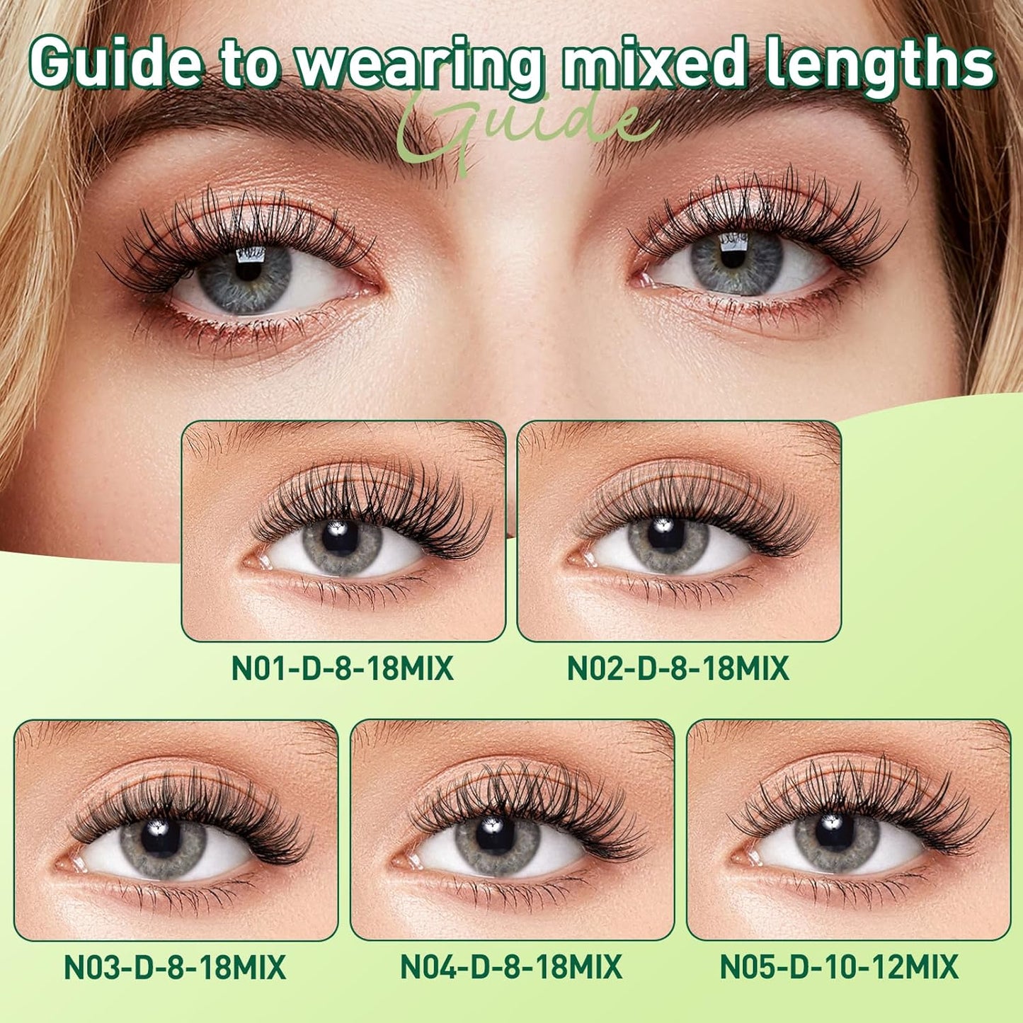 KEYYOU Natural Lash Clusters Wispy Eyelash Clusters 144 pcs Cluster Eyelash Extensions D Curl Individual Lashes 10-12MIX Mix Length Light and Natural Lashes Look with Thin Lash Band(N05-D-10-12MIX)