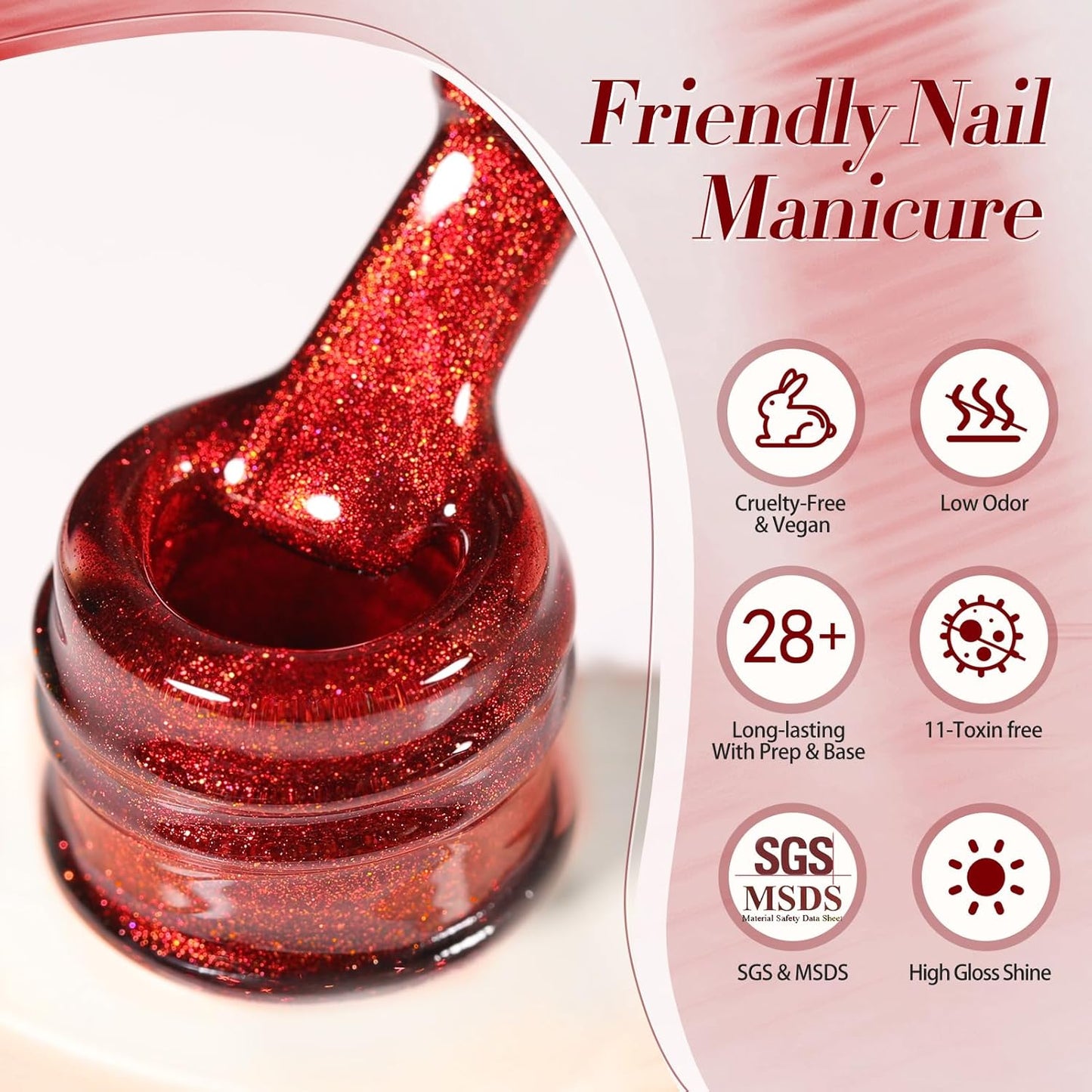 Born Pretty Cat Magnetic Eye Gel Nail Polish,Red Magnetic Gel Polish Fair Maiden Cat Magnetic Eye Gel Manicure Nail Art DIY 15ml