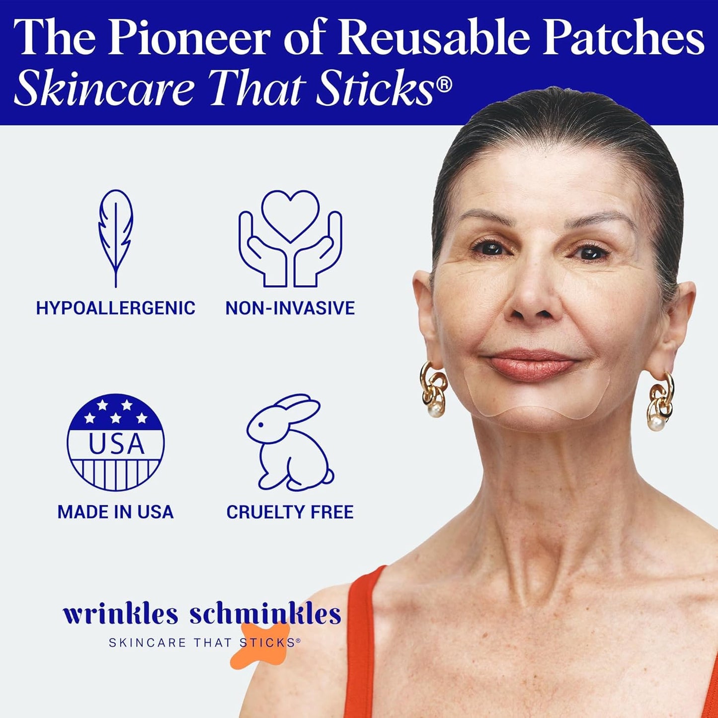 Wrinkles Schminkles Mouth & Lip Wrinkle Patch, 1-Pack, Reusable Hypoallergenic Silicone Smoothing Pads for Lip Wrinkle Prevention