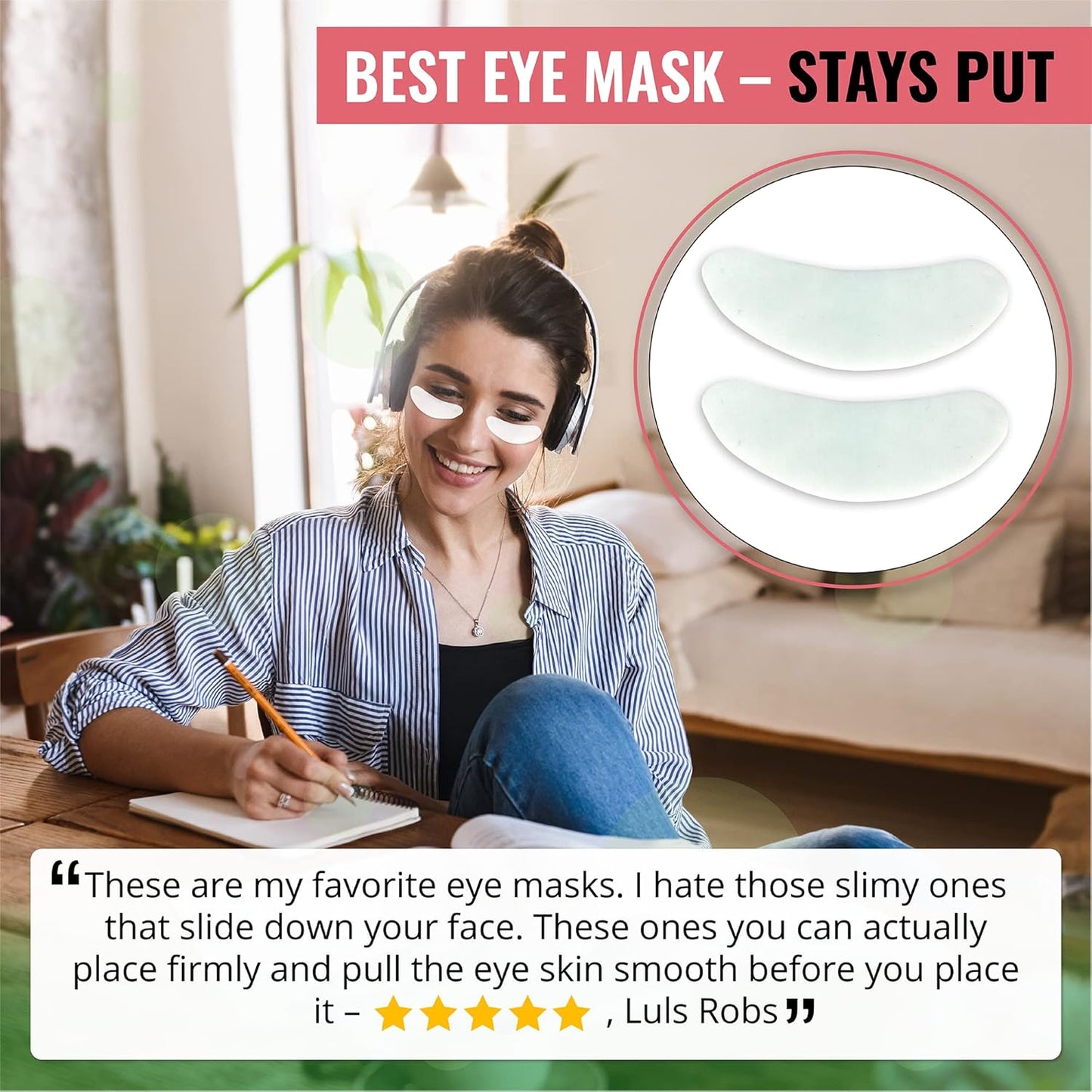 Under Eye Patches for Dark Circles and Puffiness (20 Pairs) - Korean Skin Care Caffeine Collagen Eye Patches for Puffy Eyes -Hydrogel Eye Patch - Under Eye Mask - Aloe Vera Rose Green Tea Gel Eye Pads