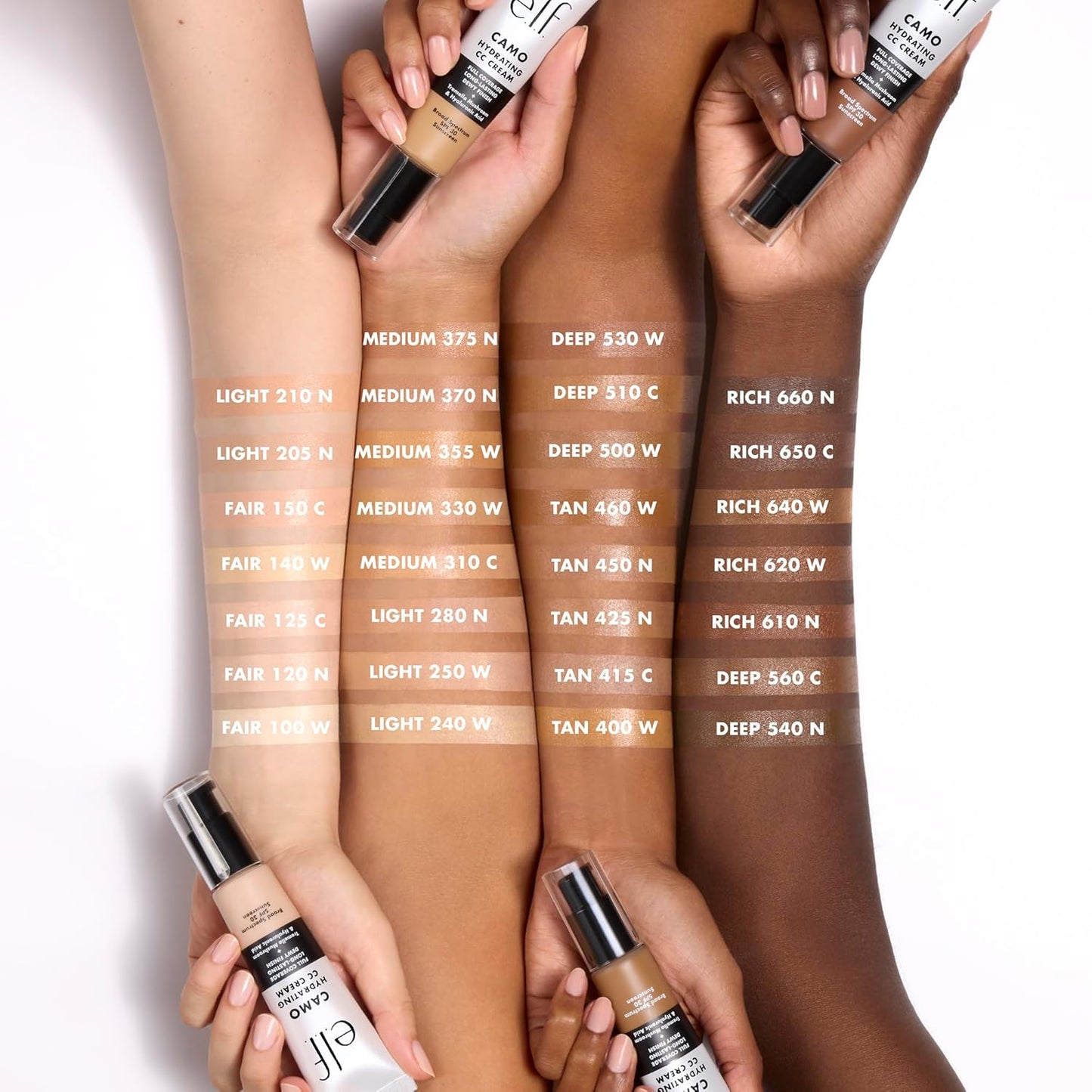 e.l.f. Hydrating Camo CC Cream, SPF 30, Color Correcting Full Coverage Foundation For A Dewy Finish, Vegan & Cruelty-Free, Fair 140 W