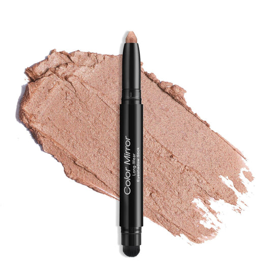 Cream Waterproof Hypoallergenic Eyeshadow Stick, long wear Metallic Glitter Matte Eye Shadow Pencil With Makeup Brush, Eye Brightener, 14 Tulip Shimmer