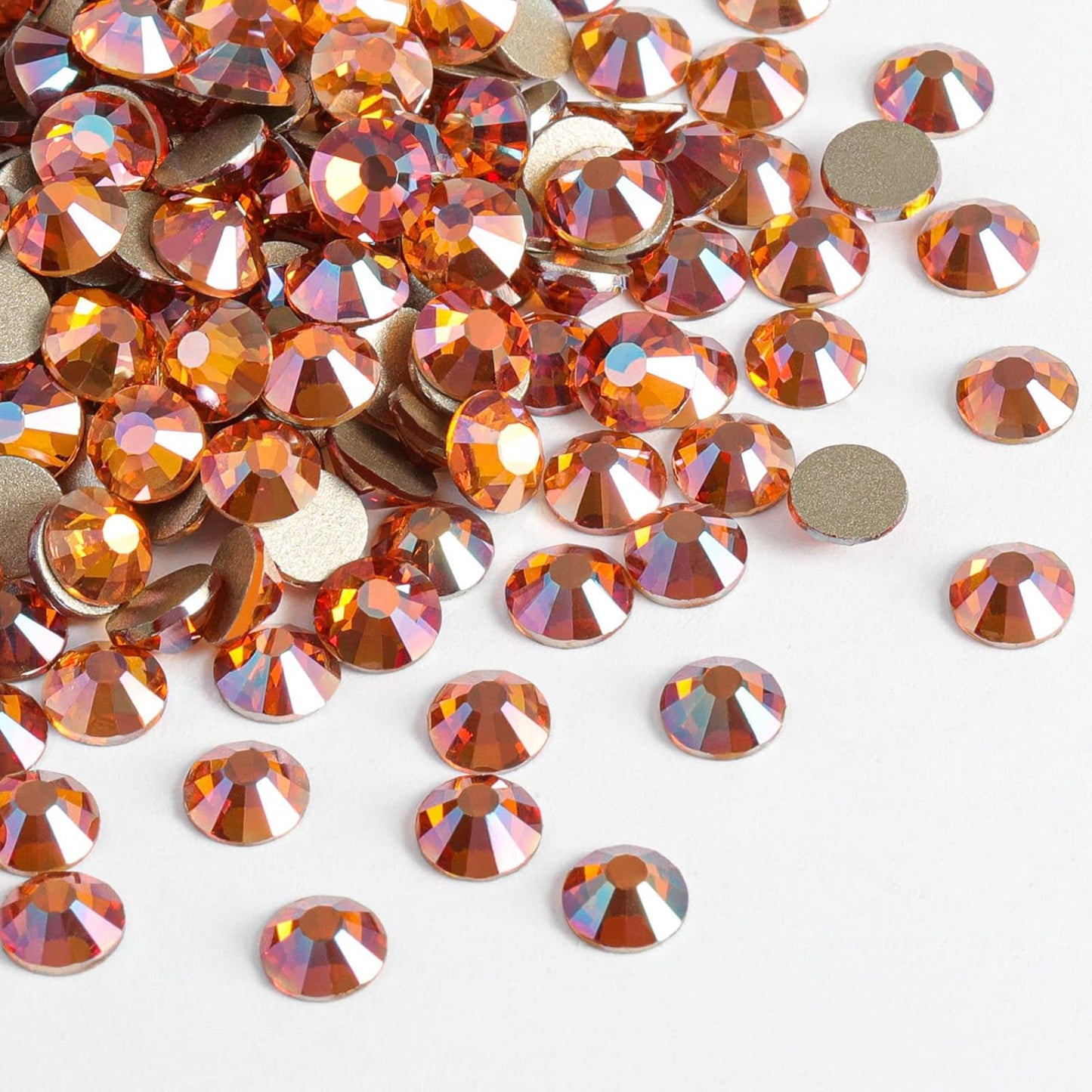 Beadsland 288 Pieces Flat Back Crystal Rhinestones Round Gems,Amber,SS30,6.3-6.5mm