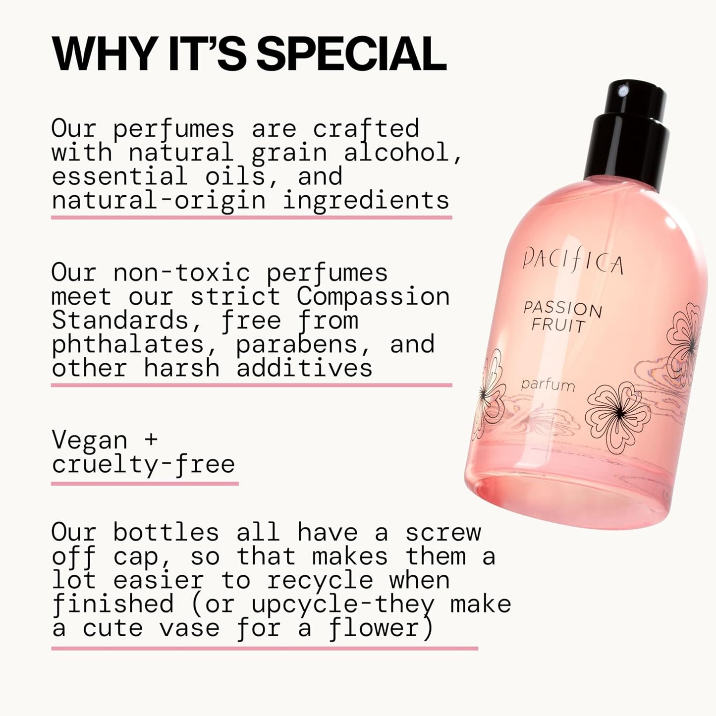 Pacifica Passion Fruit Perfume – Tropical Fruity Floral Clean Perfume for Women with Passionfruit, Pineapple & Vanilla, Vegan, Non-Toxic, Beachy Summer Scent (2 fl oz)