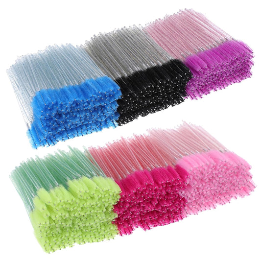 1200 Pcs Disposable Mascara Wands Crystal Eyelash Spoolies Eye brow Brush for Eye Lash Extension Colorful Eyebrow brush disposable eyelash wands Makeup brushes