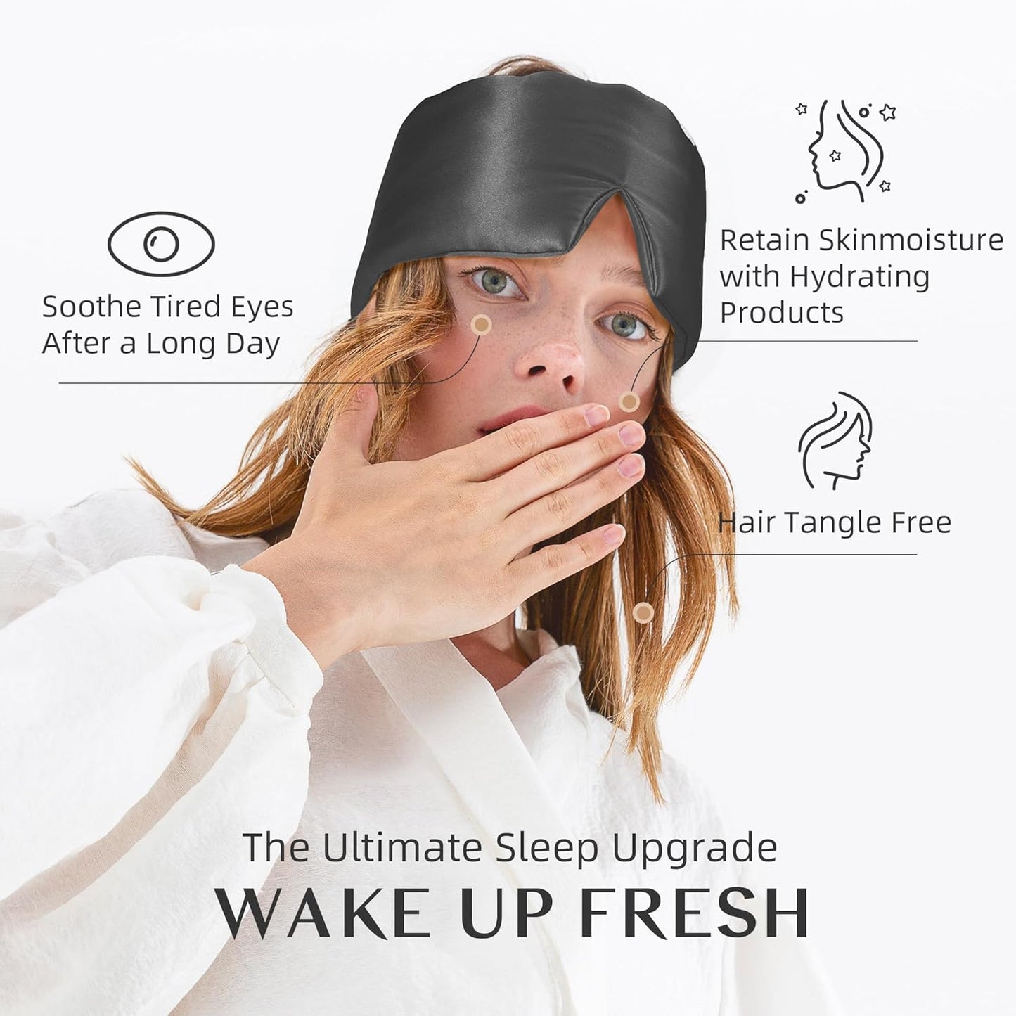 Silk Sleep Mask for Women and Men, Side Sleeper, 22 Momme Pure Mulberry Silk Total Blackout 100% Mulberry Eye Mask with Adjustable Headband Full Size, Eye Masks for Sleeping and Travel