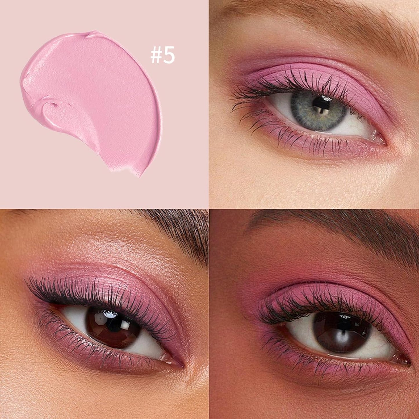 Eyeshadow Stick, Shimmer and Matte Cream Eye Shadow Brightener Sticks Eyeliner Pencil Crayon, Waterproof Long Lasting Eye Highlighter Stick Makeup,0.056 Oz(#5-Pink)