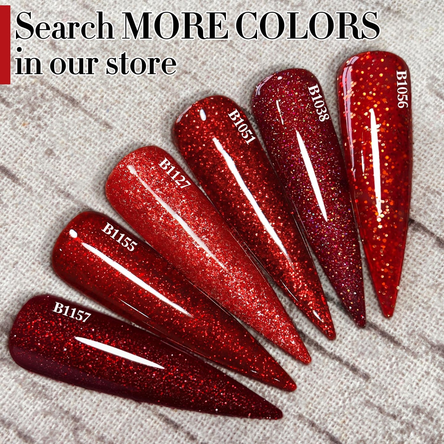 Double Rhythm 15ML Glitter Gel Polish Shimmer Reflective Holographic Color Magnetic for Nail Art Salon DIY at Home (Dark Red-B1155)