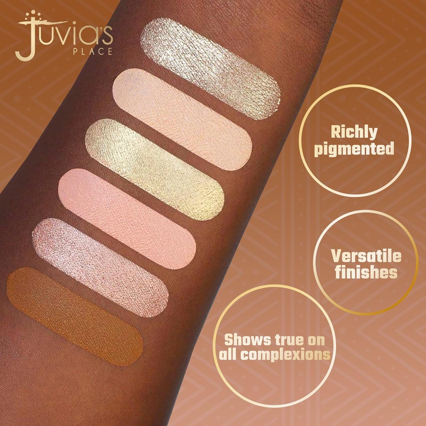 Juvia's Place Palette The Nudes - Neutral Hues, Blush, Sand, & Shimmer, Professional Eye Makeup, Pigmented Palette for Eye Color & Shine, Pressed, Shades of 6