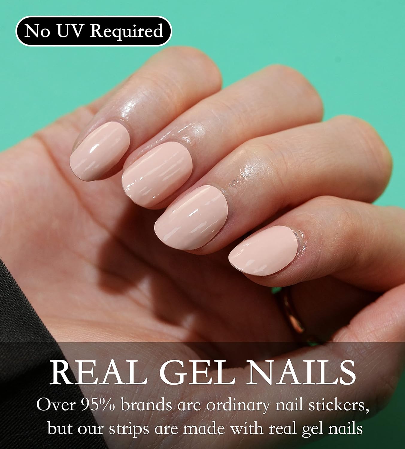 Nail Polish Strips Long Lasting, 20Pcs Wraps, Easy Apply& Remove Salon Quality Gel Nail Stickers (Sweet Light Pink)