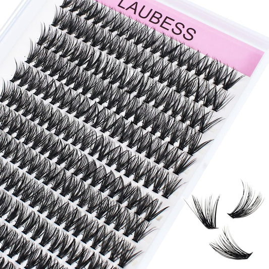 Eyelash Clusters LAUBESS Lash Clusters Individual Lashes Cluster Eyelash Extensions DIY at Home Waterproof Cluster Lashes (40D-D-19)