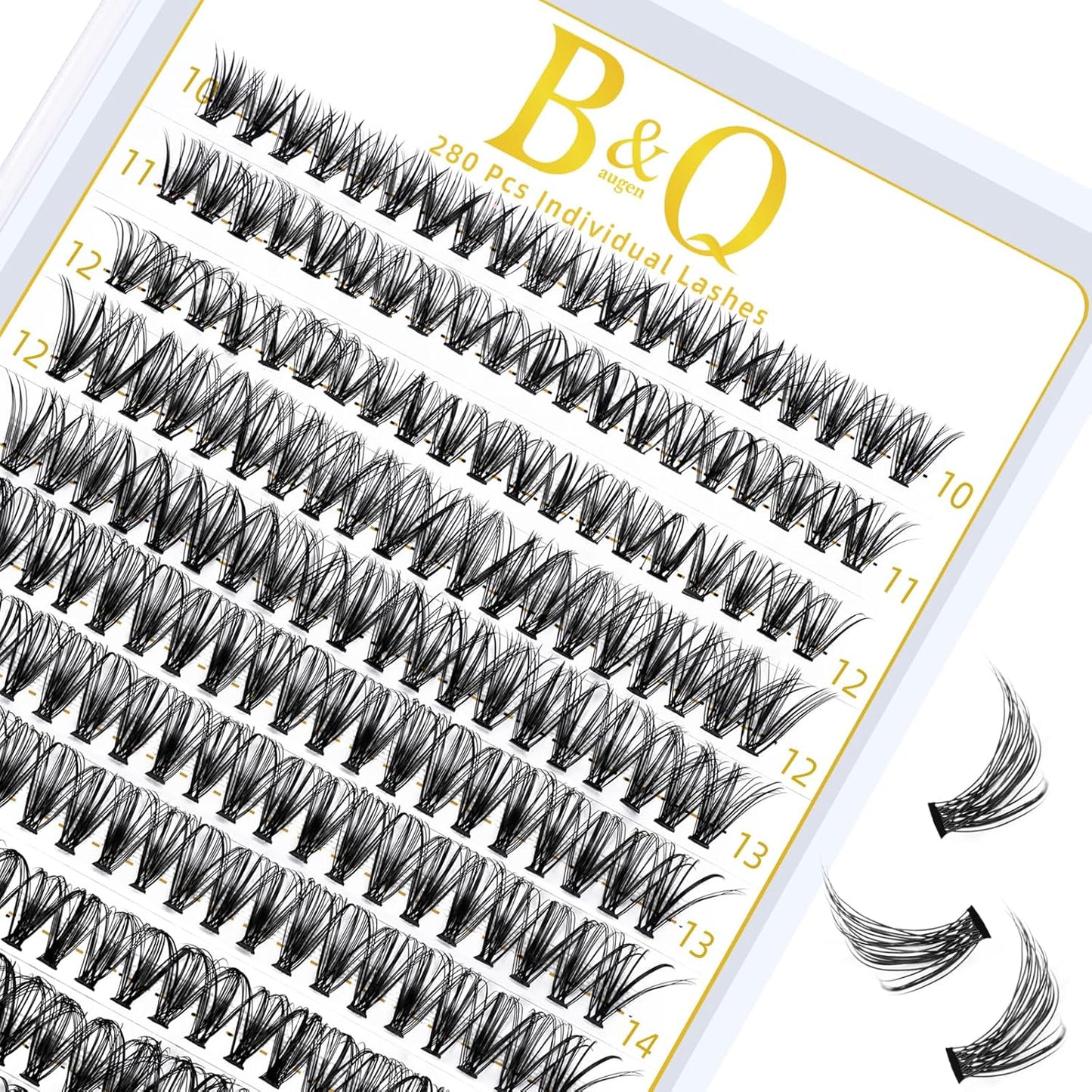 B&Qaugen Individual Lashes 280 Clusters False Eyelash 30D 40D 50D Lash Clusters Extensions DIY Eyelash Extensions at Home (30D-C,10-18MIX)