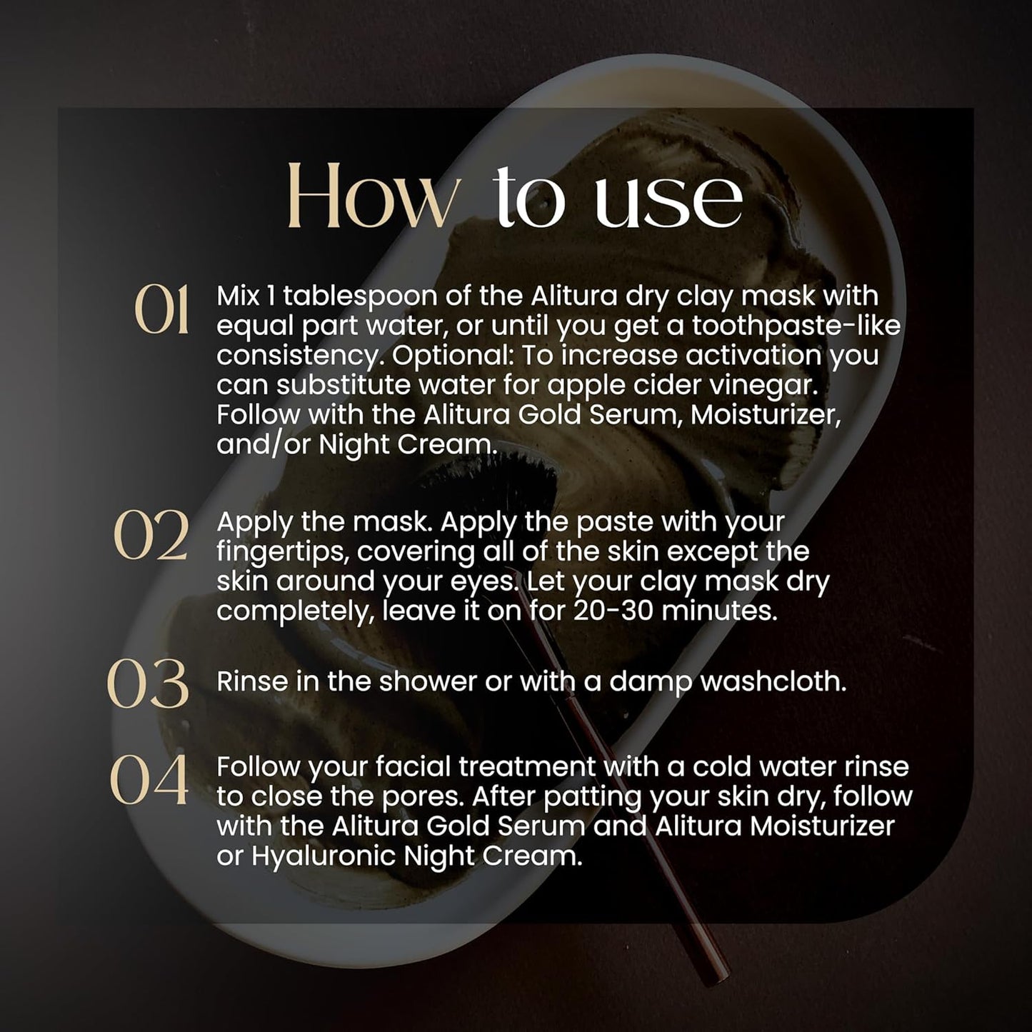 Alitura Clay Face Mask – Exfoliating, Hydrating & Anti-Aging Facial Mask with Vitamin C & Pearl Powder – Pore Cleansing Face Mask for Acne, Blackheads & Glowing Skin – 7.1 oz