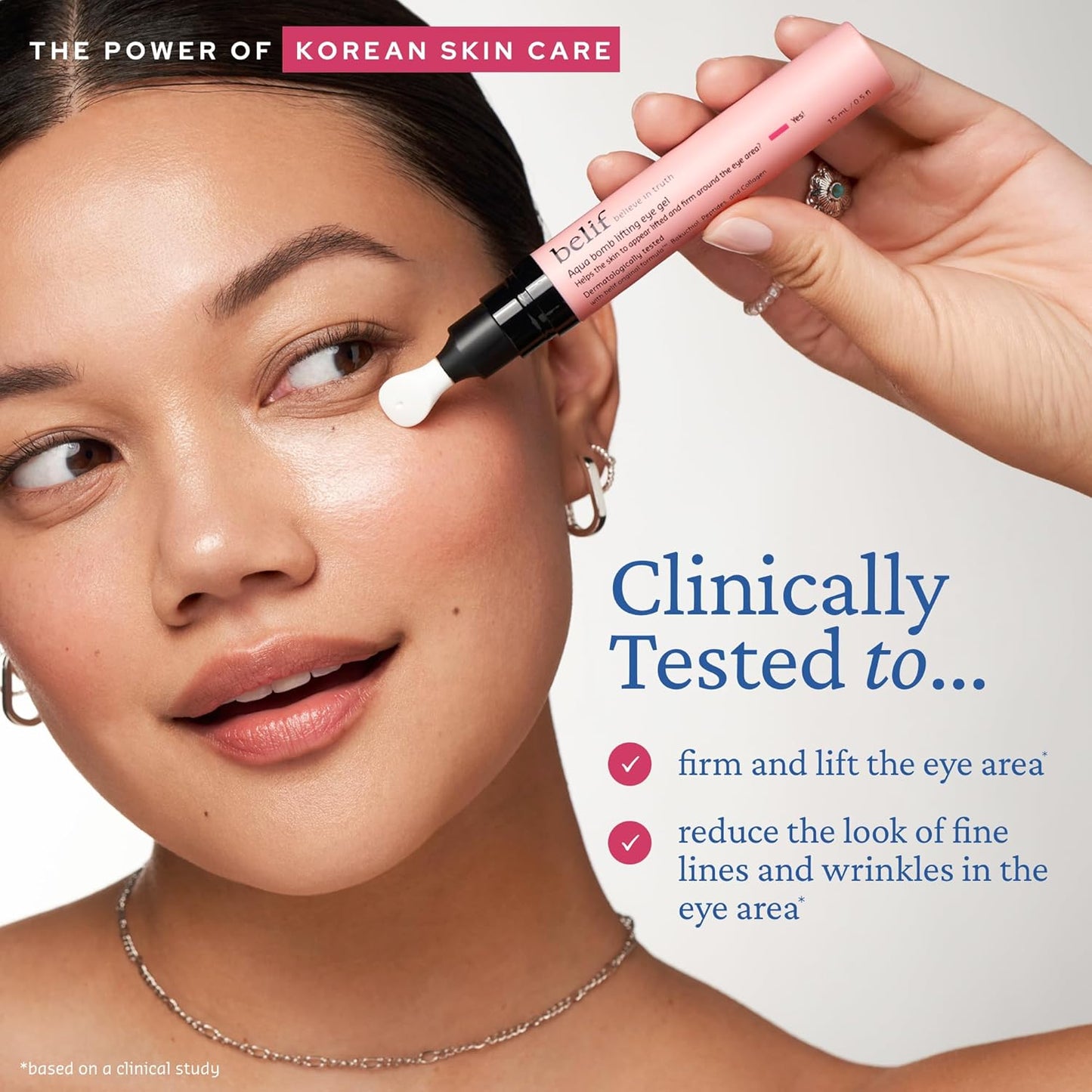 belif Aqua Bomb Lifting Eye Gel | Retinol + Collagen + Peptide for Firming & Plumping | Hyaluronic Acid for Glowy Hydration | Niacinamide for Dark Circles | Korean Skin Care