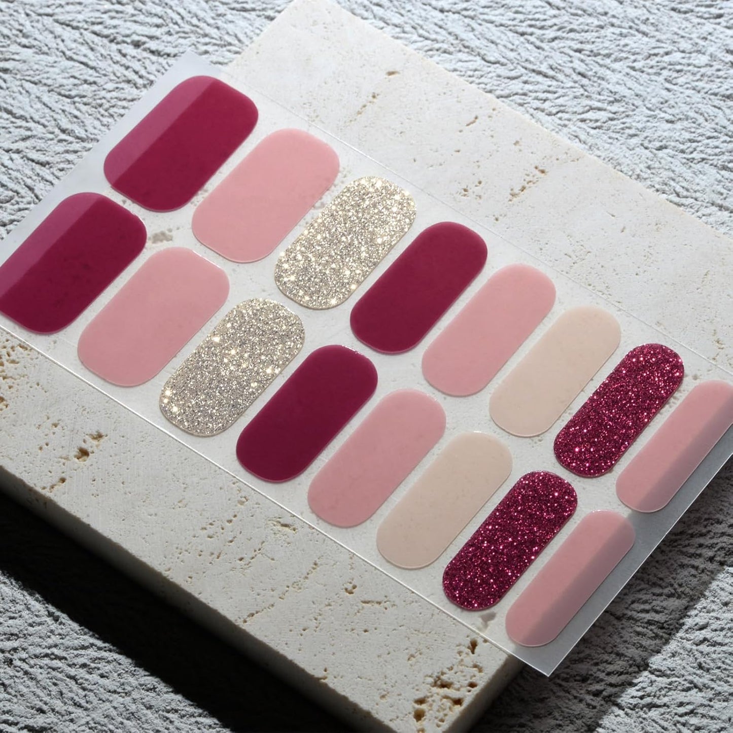 Nail Polish Strips, 32PCS Salon Quality Wraps, Long Lasting Gel Nail Stickers for Women Easy Apply& Remove (Straberry Shortcake)