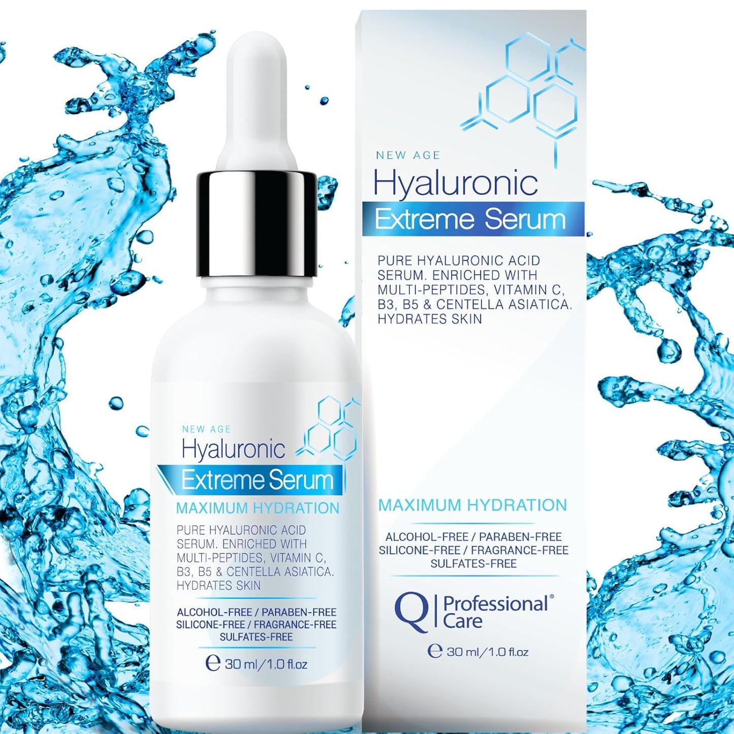 Serum for Face | Hyaluronic Acid | Vitamin C | Microneedling | HCA | Multi-Peptides, Vitamins B5, B3, Niacinamide & Centella Asiatica | Alcohol free, Fragrance-Free
