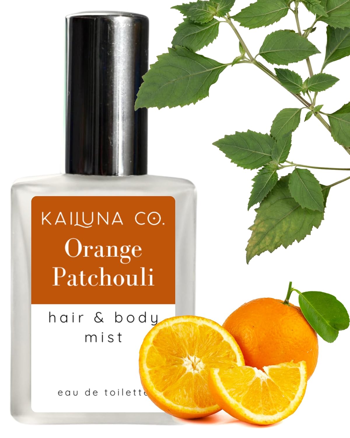 Orange Patchouli Natural Hair & Body Mist Spray, Pure Essential Oils, Alcohol-Free, Handmade in California, 0.5Fl Oz