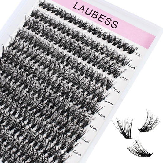 Cluster Eyelash Extensions Mixed LAUBESS Eyelash Clusters 40D Lash Clusters DIY Lash Extension Individual Lashes Natural Cluster Lashes Eyelash Extension (40D-0.07D-8-14mm), Black
