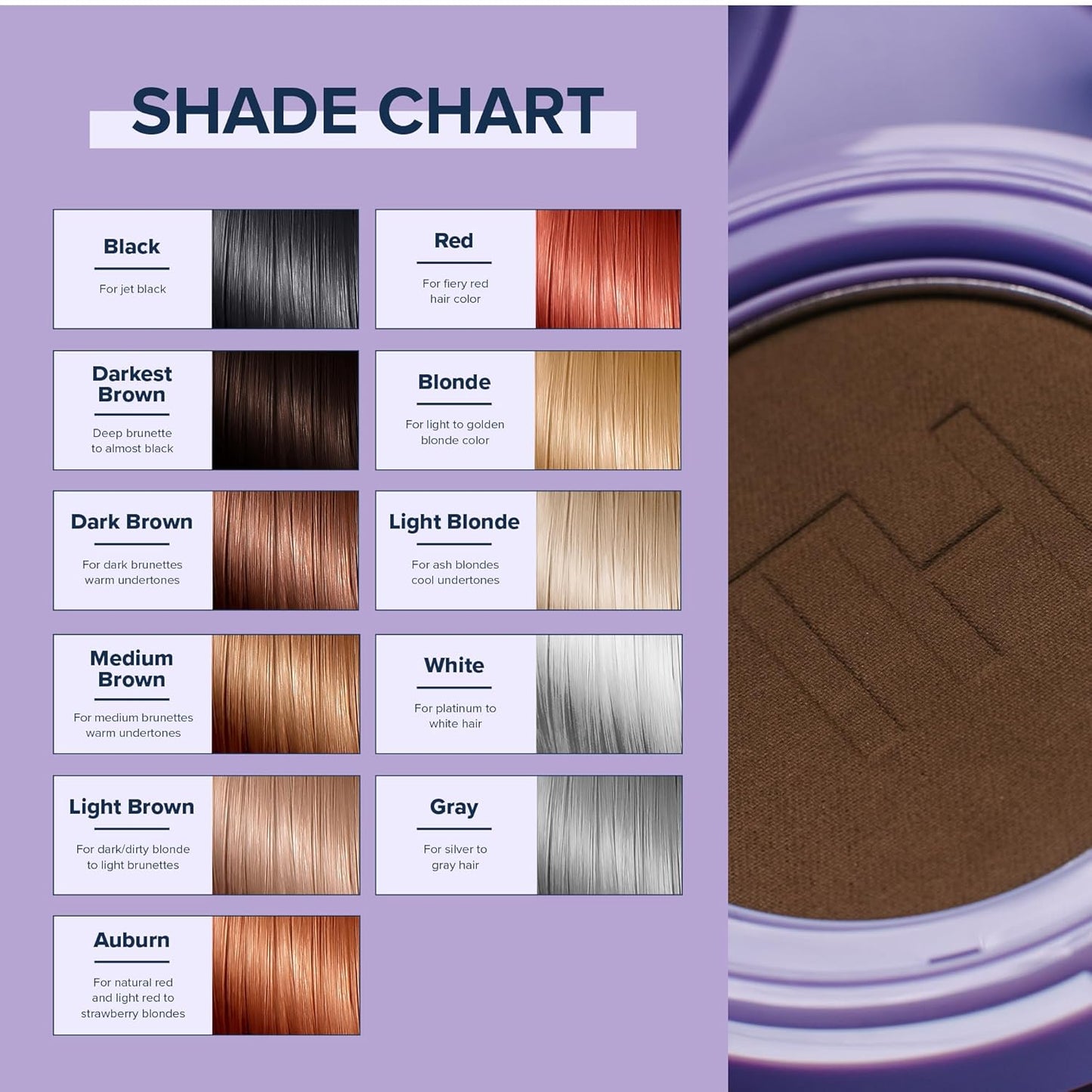 TRUHAIR Root & Scalp Cover Up Pressed Powder Compact Refill, Waterproof, Weightless Hair Coverage & Bald Spot Concealing, Root Touch Up Hair Color for Gray Coverage & Thinning Areas, 0.35 Oz (Auburn)