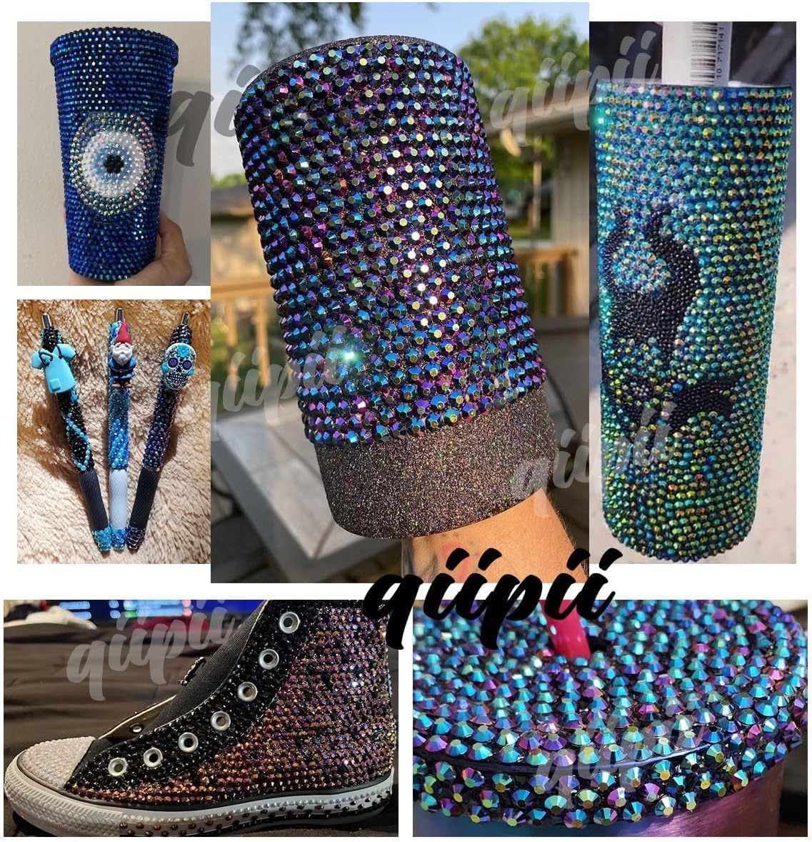 Metallic Gray Resin Rhinestones w B7000 Jewelry Glue for Bedazzling Crafting 3mm-6mm Steel Grey Flatback Jelly Stones Bulk Diamonds Gems for Nails Face Eyes Makeup Tumblers Bottles Crafts Shoes