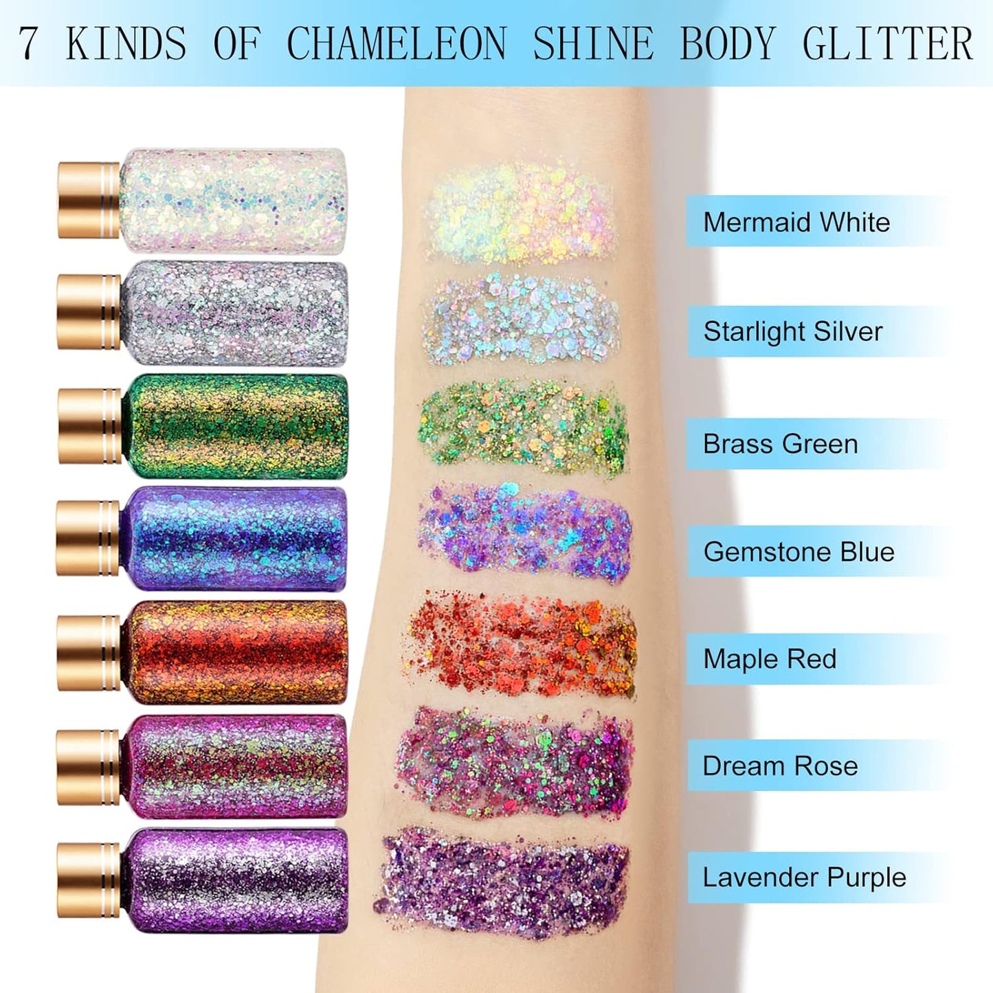 Starlight Silver Face and Body Glitter Gel for Women Kids, Long Lasting Holographic Chunky Hair Eye Glitter Shimmer Makeup for Singer Concert Music Festival Rave Accessories, 1oz