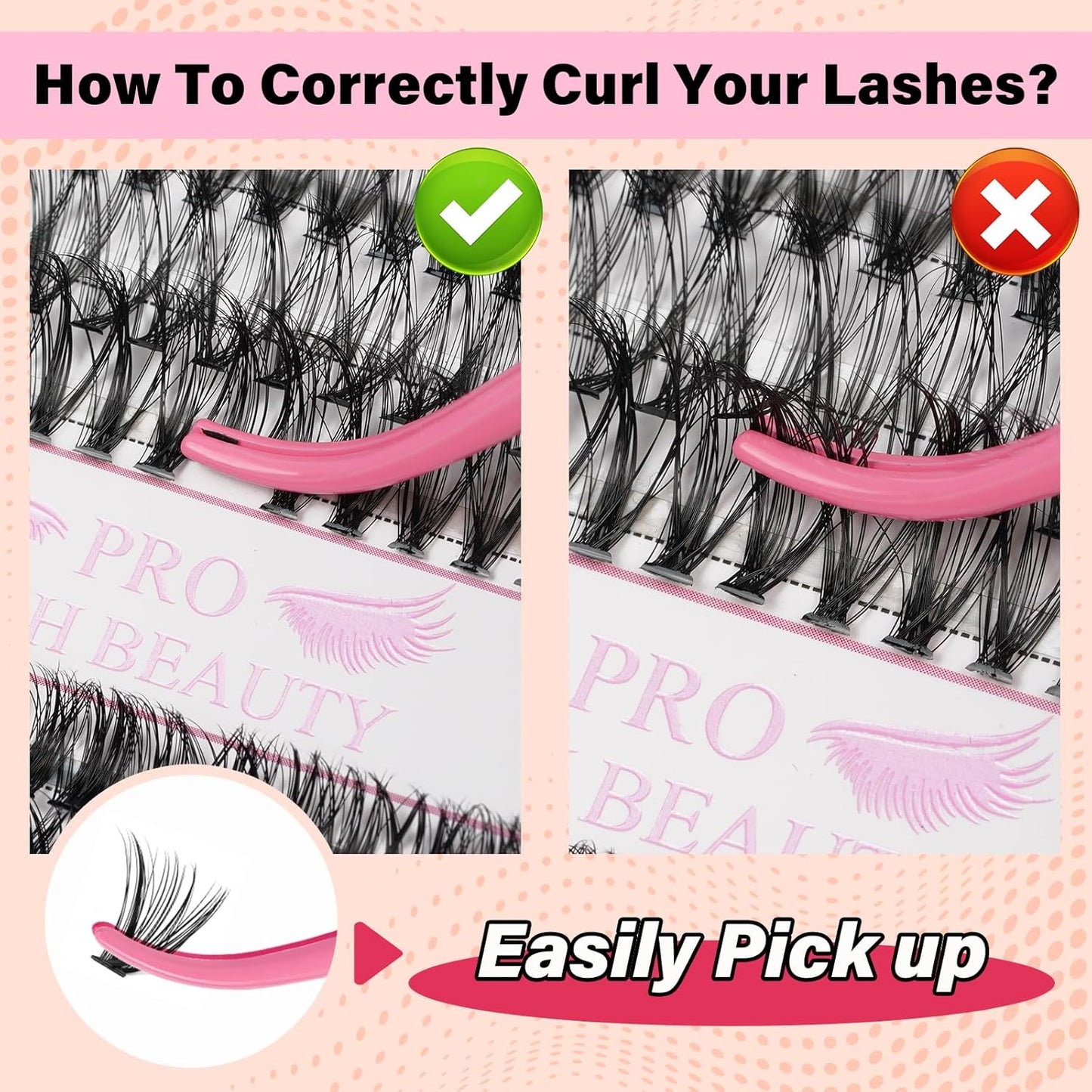 Individual Lashes 280 Pcs 30D+40D Mixed Lash Clusters 14 Rows that Look Like Eyelash Extensions DIY Lash Extension Self Application At Home (30+40-D-9-16mix)