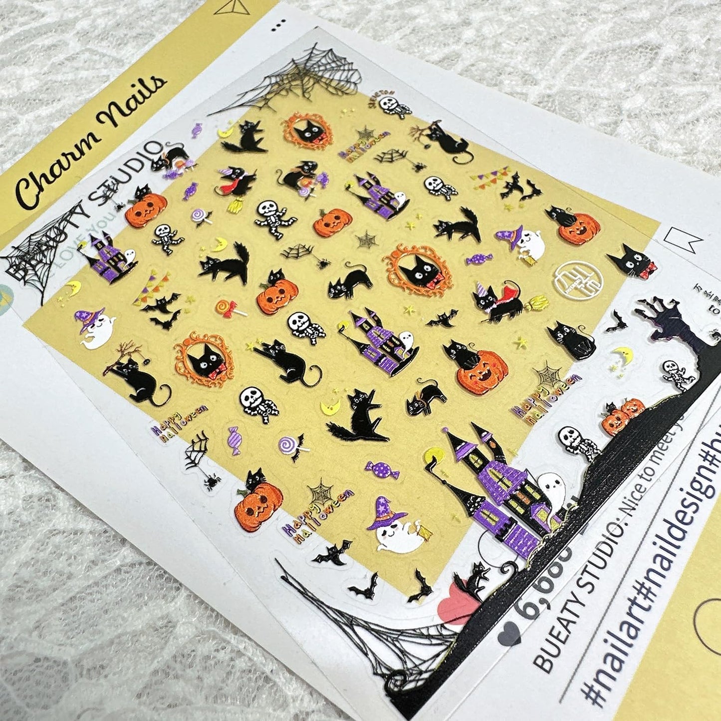 1 Sheets Embossed Halloween Nail Stickers for Nail Art Cute Pumpkin Black Cat Nail Decals Self-Adhesive Horror Ghost Skeleton Nail Art Stickers 5D Spider Web Nail Design Decals for Women