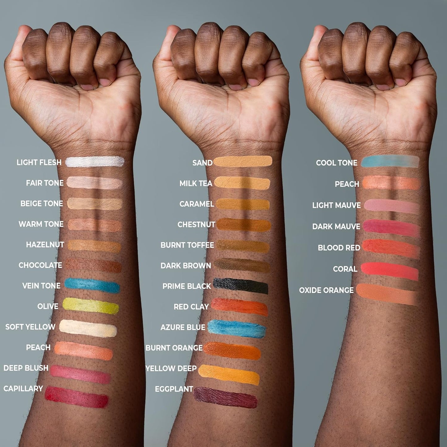 Alcohol Palette Refill Pans - Skin Tones - Dark Brown