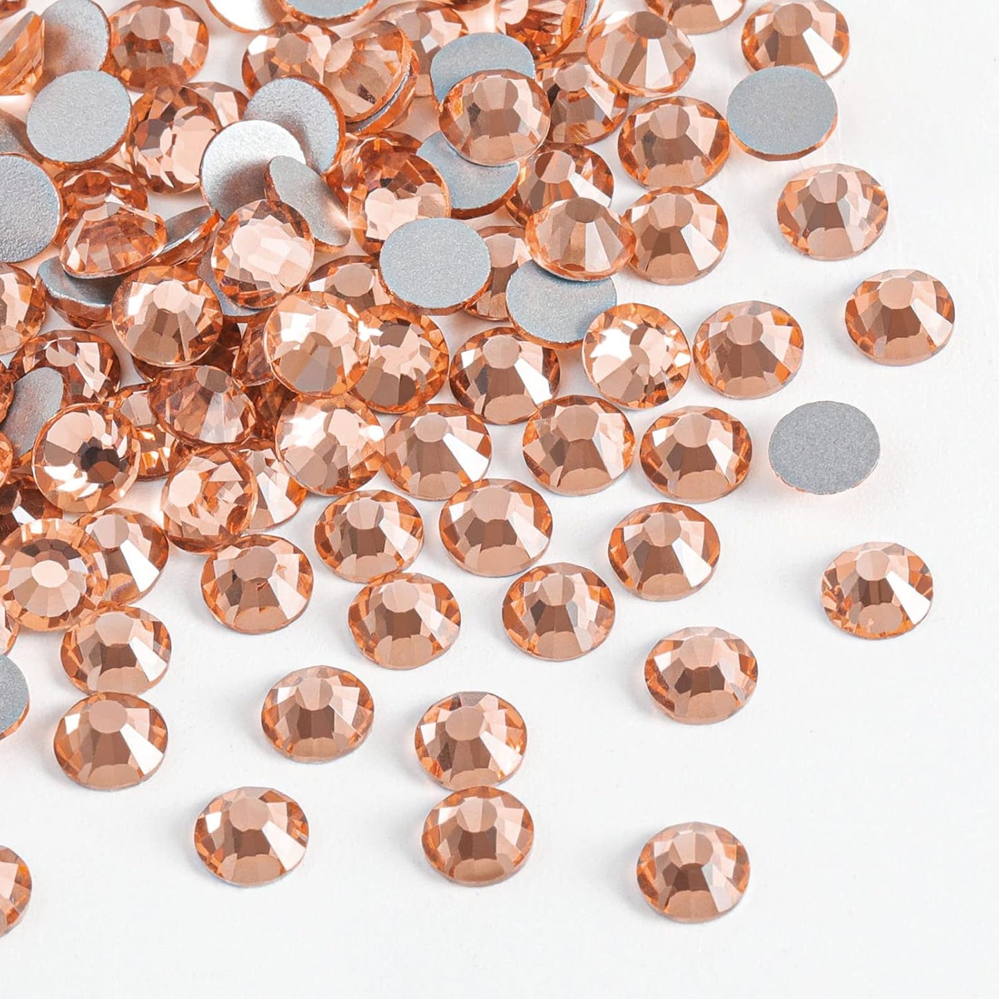 beadsland Flat Back Crystal Rhinestones Round Gems for Nail Art and Craft Glue Fix, Champagne (2.3-2.5mm) SS8/1440pcs