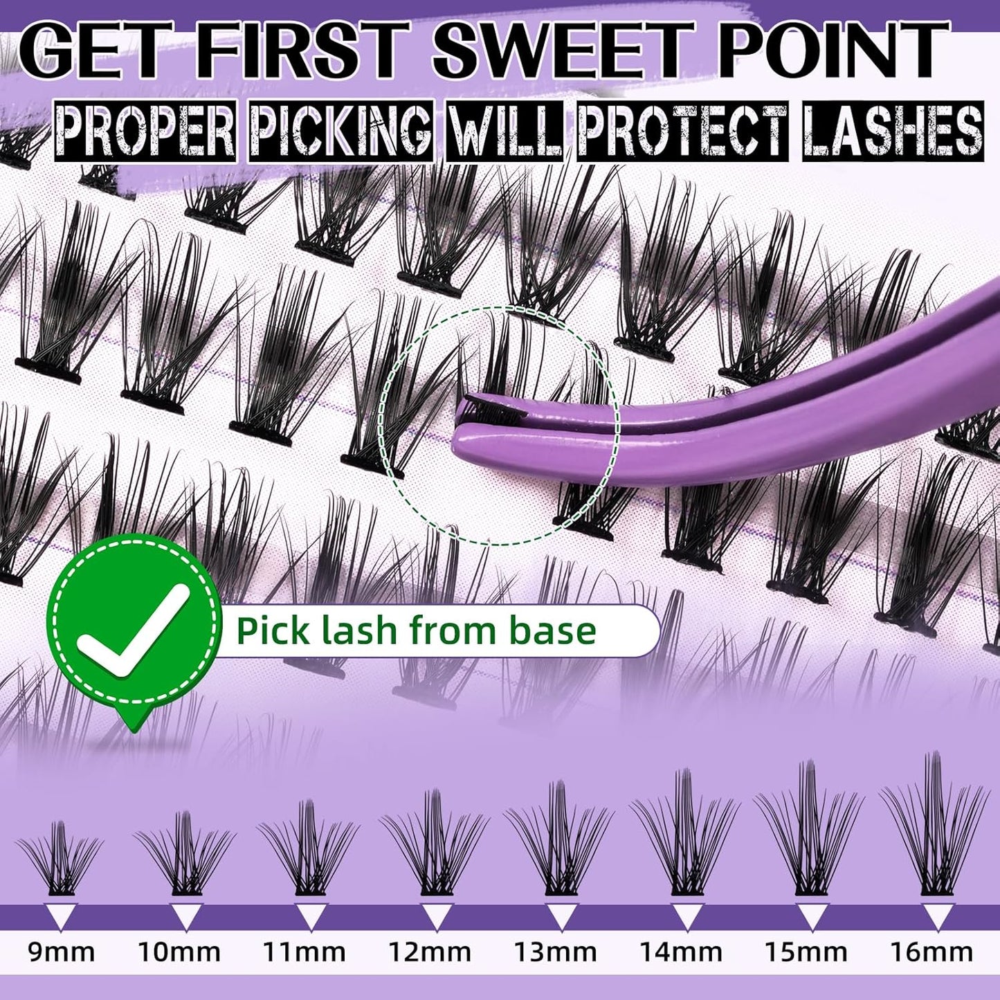 B&Qaugen Lash Extension Kit for Beginners Eyelash Extension Kit Manga Lash Clusters Set 280 PCS Individual Eyelashes Set Volume 30D Soft D Curl Eye Extension Eyelashes(Manga-30D-D-9-16MIX)