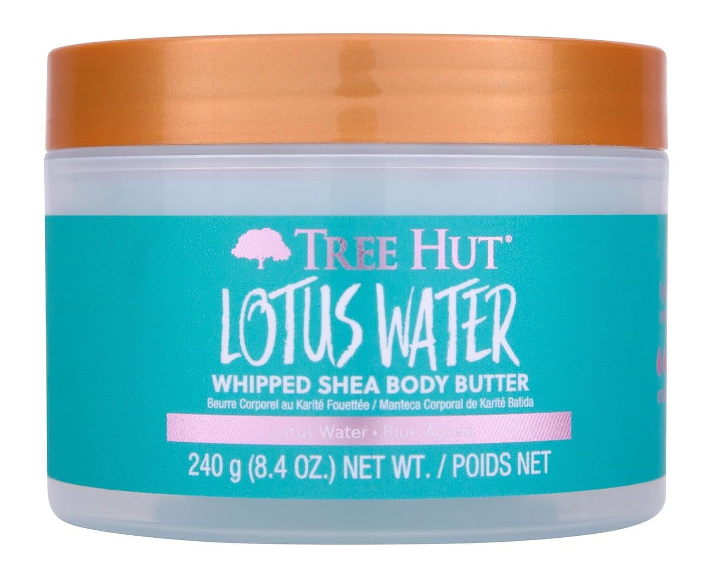 Tree Hut Lotus Water Whipped Shea Body Butter, Long-lasting Hydration Leaves Skin Feeling Soft & Moisturized, Lightweight, Nourishing Essential Body Care, 8.4 fl oz.