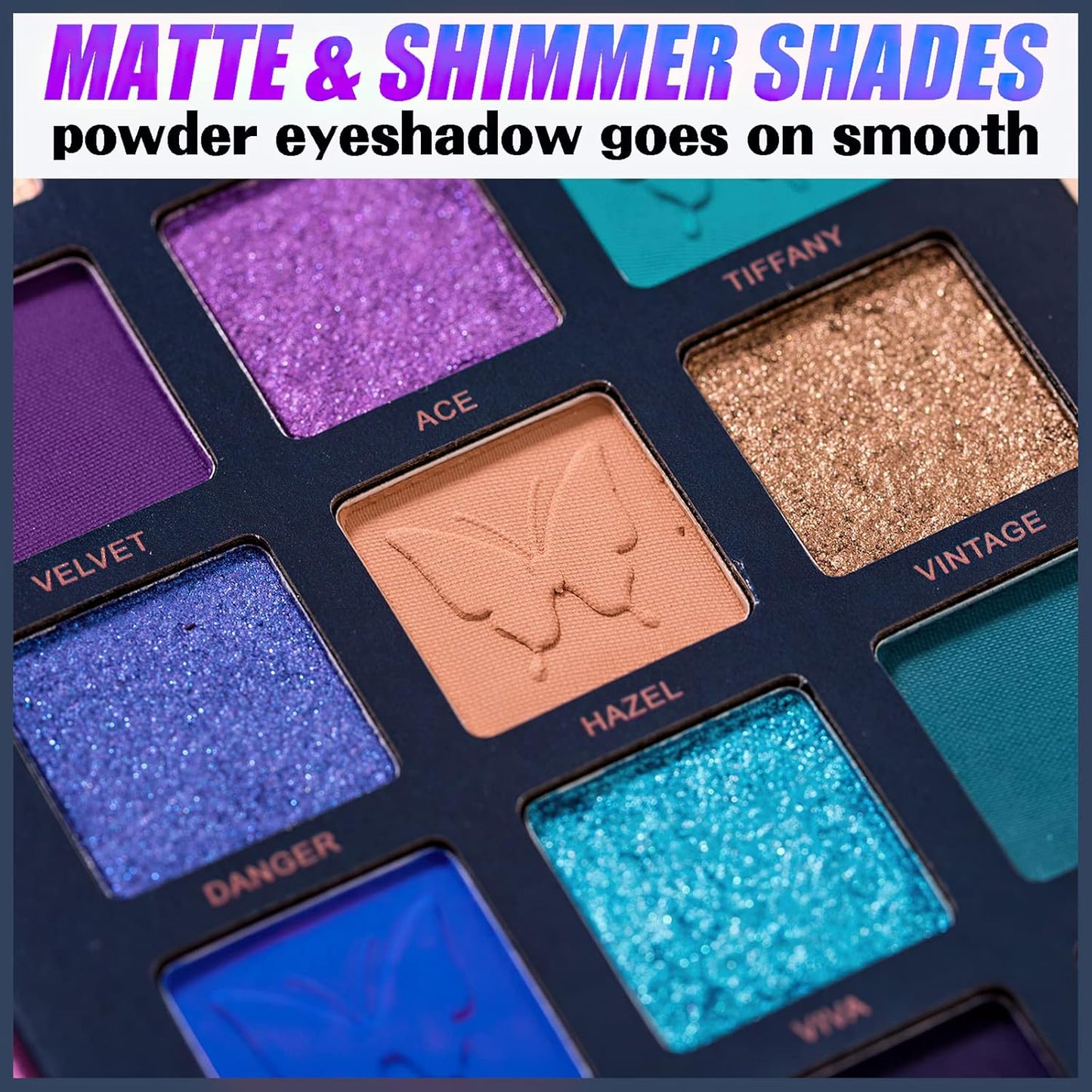 18 Colors Eyeshadow Palette, Butterfly Series Highly Pigmented Eye Makeup Palette, Matte Shimmer Metallic Powder Eyeshadow Pallet, Makeup Palette Cosmetics Gift, 110