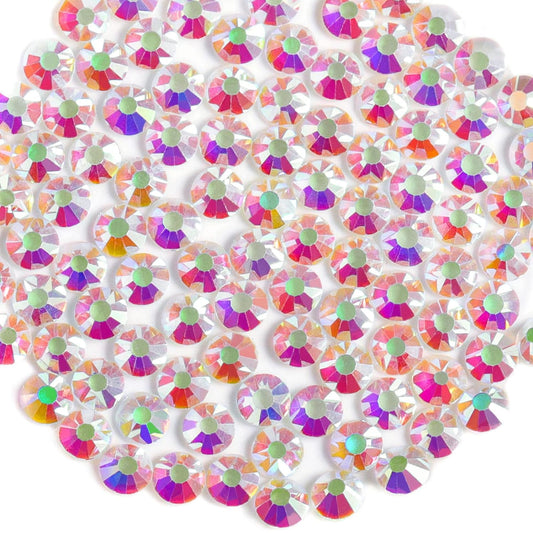 Beadsland 1440 Pieces Flat Back Crystal Rhinestones Round Gems,Transparent AB,SS6,1.9-2.1mm