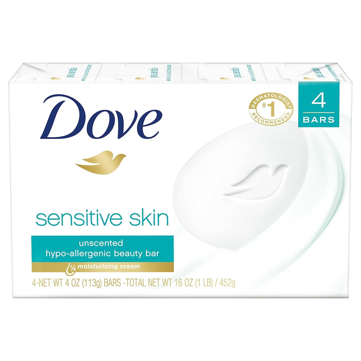 Dove Beauty Bar, Sensitive Skin 4 oz, 14 Bar