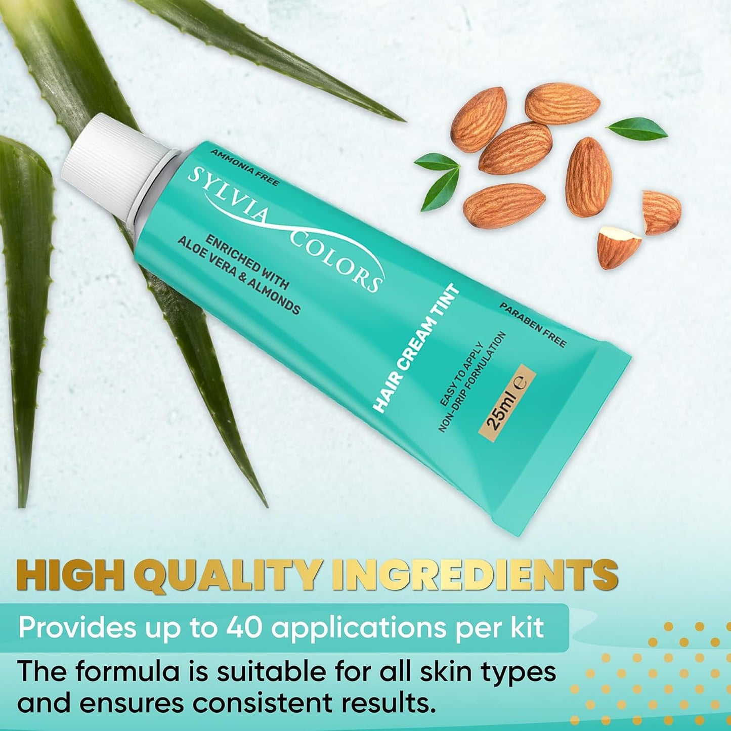 Professional Tint Kit Semi-Permanent 40 Applications Lasts 4-6 Weeks Spot Coloring Set WaterprooF (Dark Brown, 25 ML)