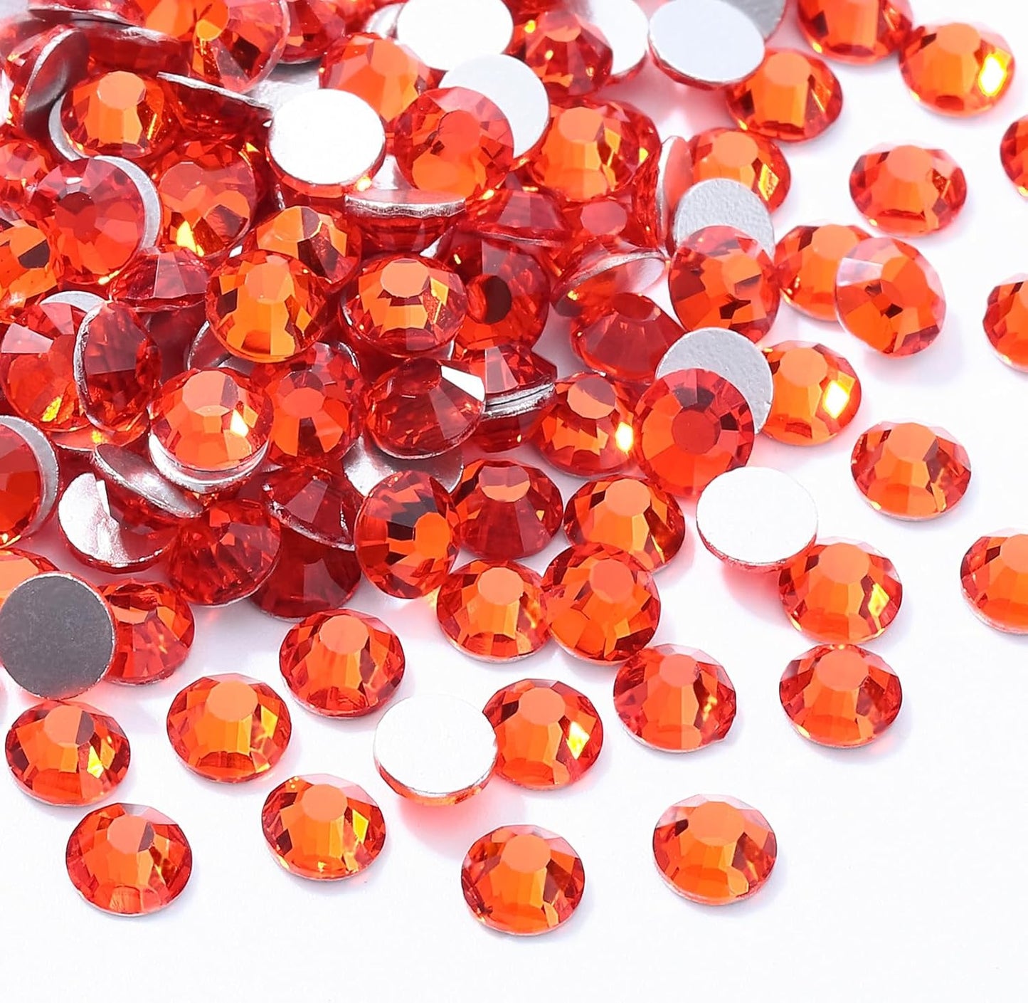 Hyacinth Flatback Rhinestones, Glass Rhinestones for Nail Art and Craft, Glue Fix, Loose Crystal Gemstones(Orange, SS20, 1440pcs, 4.6-4.8mm)
