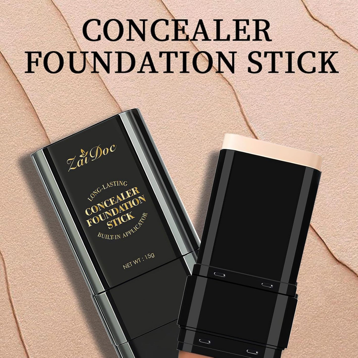 Long-Lasting Concealer Foundation Stick, Creamy Full Coverage, Hydrating Olive & Camellia Formula for Dark Circles & Blemishes, 2.09 oz (01#)