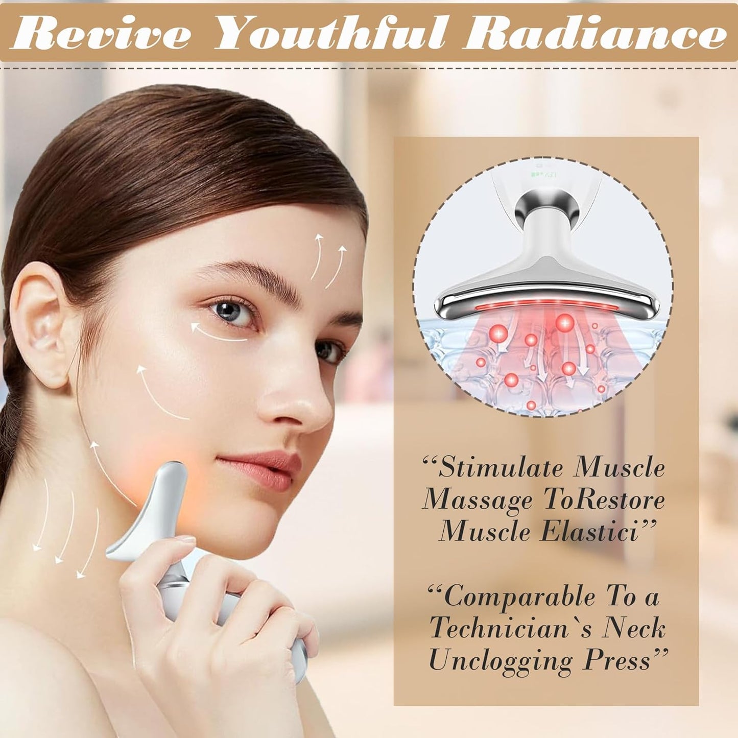 Facial Massager for Women and Men – Face Roller for Skin Tightening, Wrinkle Reduction, Anti-Aging, Face Lifting, Skin Care, Beauty Tool for Jawline, Neck Massager, Rechargeable Home Spa Device,