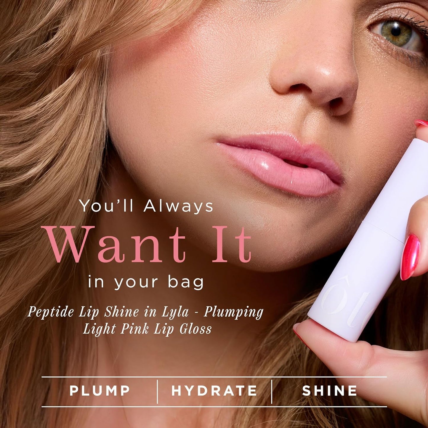 Côte Beauty's Peptide Lip Shine in Lyla, Ultra Hydrating & Long-Lasting Coral Plumping Lip Gloss for Women with Hyaluronic Acid, Shea Butter & Jojoba Oil, Vegan & Cruelty-Free, 0.12 Fl Oz