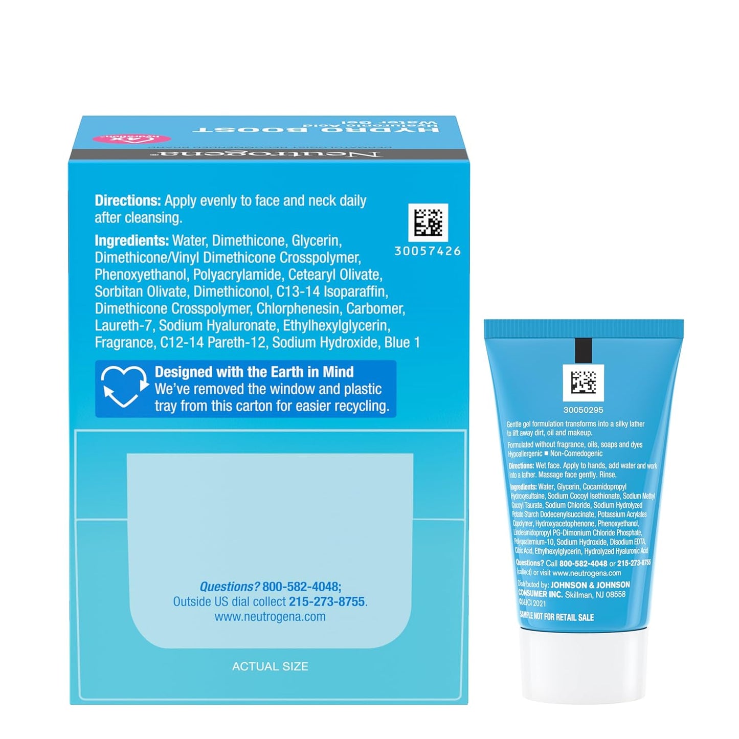 Neutrogena Hydro Boost Water Gel, Hyaluronic Acid Facial Moisturizer for Normal to Oily Skin, Hydrating Face Moisturizer, 1.7 fl. oz + Trial Size Hydro Boost Facial Cleanser, 0.5 fl. oz