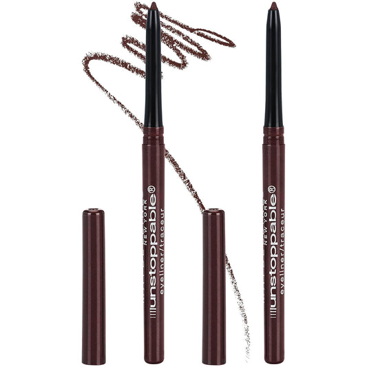 Maybelline Unstoppable Waterproof Mechanical Brown Eyeliner Pencil, Easy to Apply, Smooth Glide, Up to 24 Hour Wear, Cinnabar, Pack of 2
