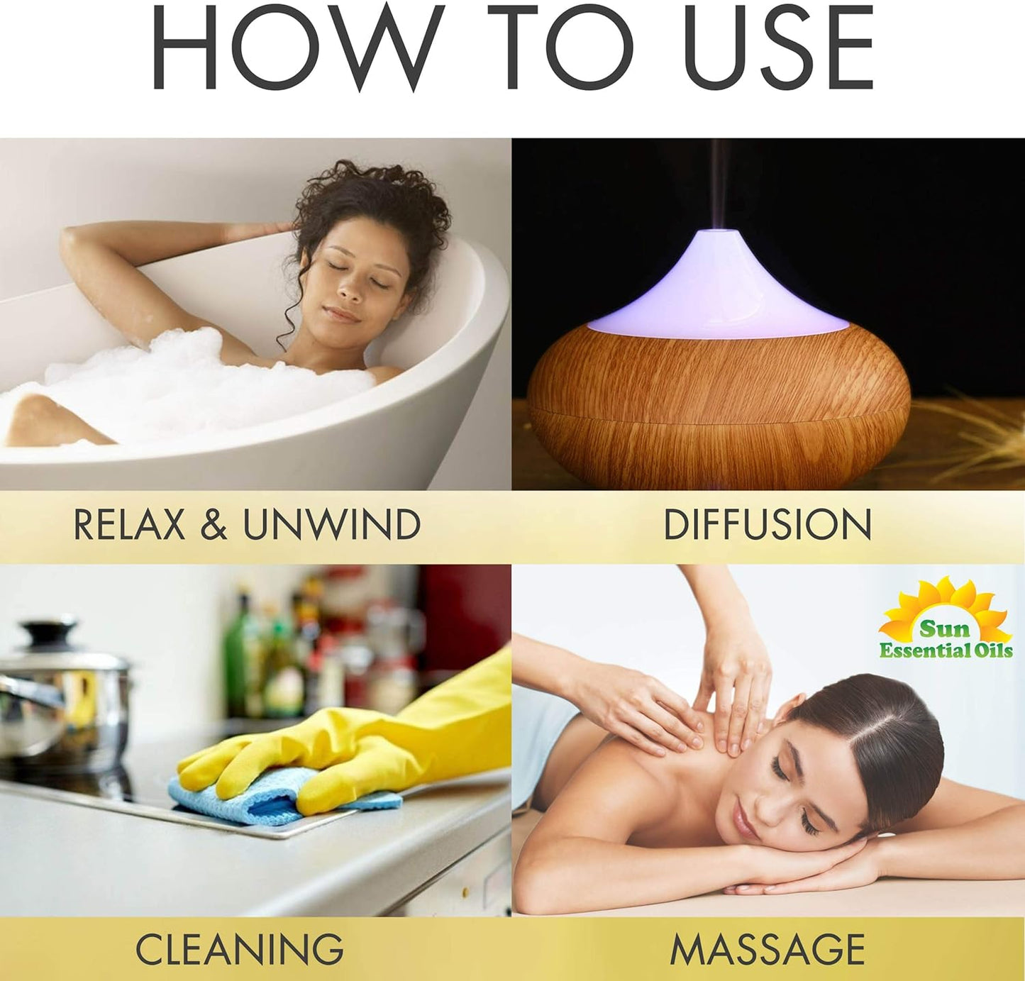 Sun Essential Oils - 2 oz Tea Tree Essential Oil for Skin, Hair, Scalp, Diffuser, Humidifier & Aromatherapy Massage - Scent for DIY Soap, Candle, Shampoo & Lotion Making at Home