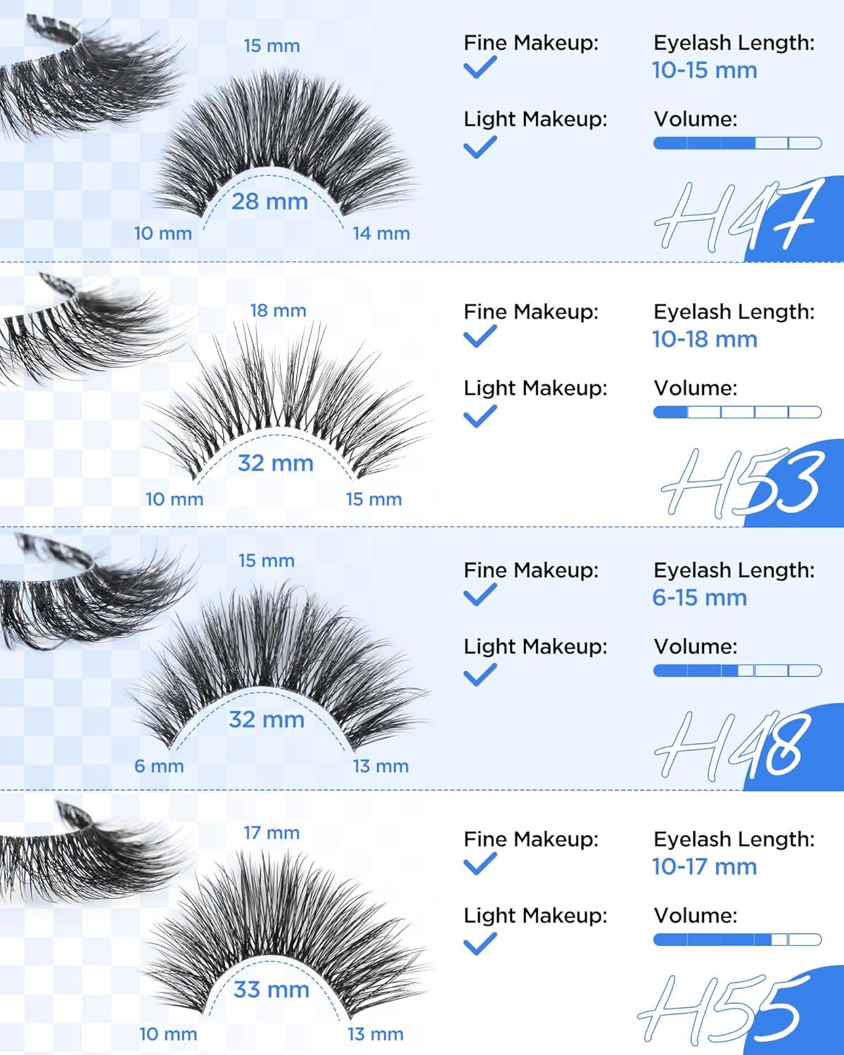 BEYELIAN Fake Eyelashes Strip 20 Pairs Fluffy Cat Eye Lashes Soft and Lightweight False Lashes 3D Volume Faux Mink Lashes Luxurious Lash Pack, Reusable, Easy to Apply (20P-HSCS-MIX-2)